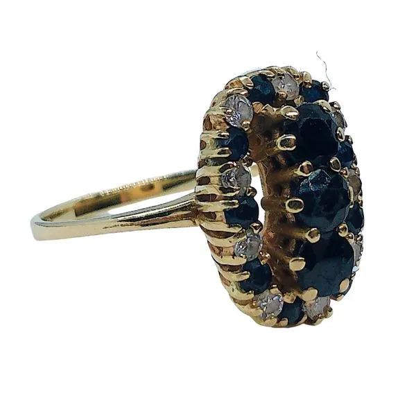 Sapphire and Diamond Cluster Ring Image 2 Joint Venture Jewelry Cary, NC