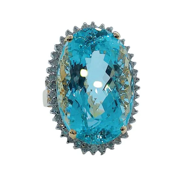 Oval Aquamarine and Diamond Ring Joint Venture Jewelry Cary, NC