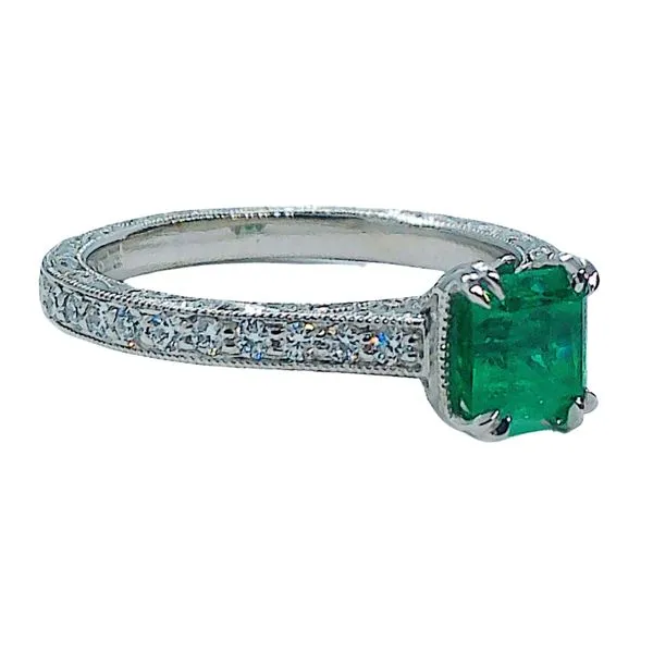 Emerald and Diamond Ring Image 2 Joint Venture Jewelry Cary, NC