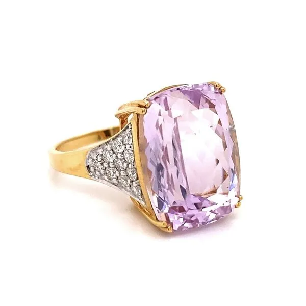 Cushion Cut Kunzite and Diamond Ring Image 2 Joint Venture Jewelry Cary, NC