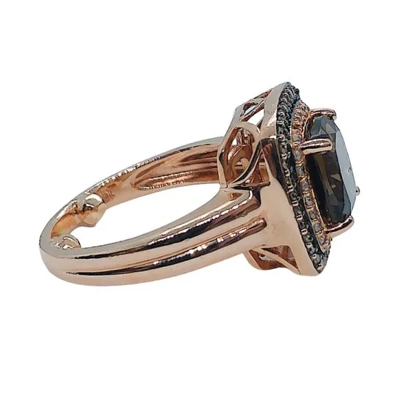 Brown Topaz and Diamond Double Halo Ring Image 2 Joint Venture Jewelry Cary, NC