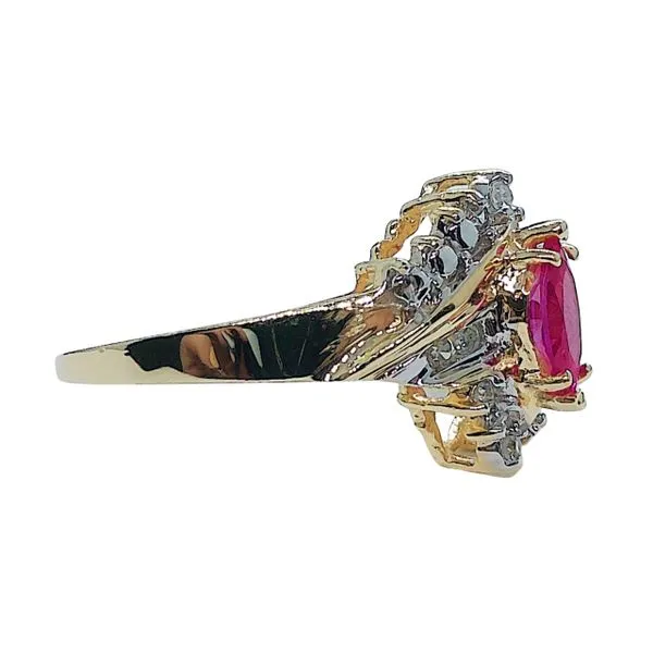 Marquise Cut Ruby and Diamond Bypass Ring Image 2 Joint Venture Jewelry Cary, NC