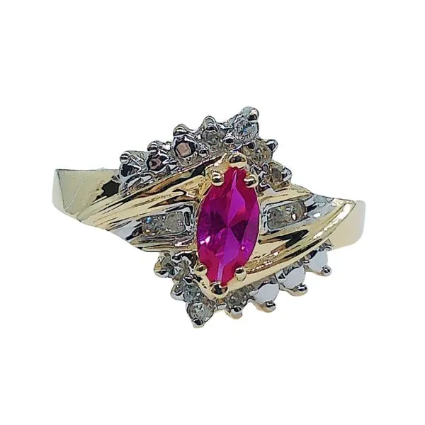 Marquise Cut Ruby and Diamond Bypass Ring Joint Venture Jewelry Cary, NC