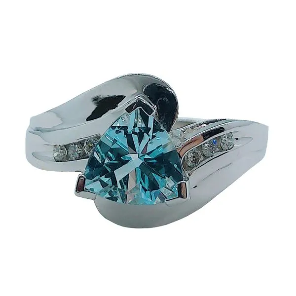 Triangle Aquamarine Ring Joint Venture Jewelry Cary, NC