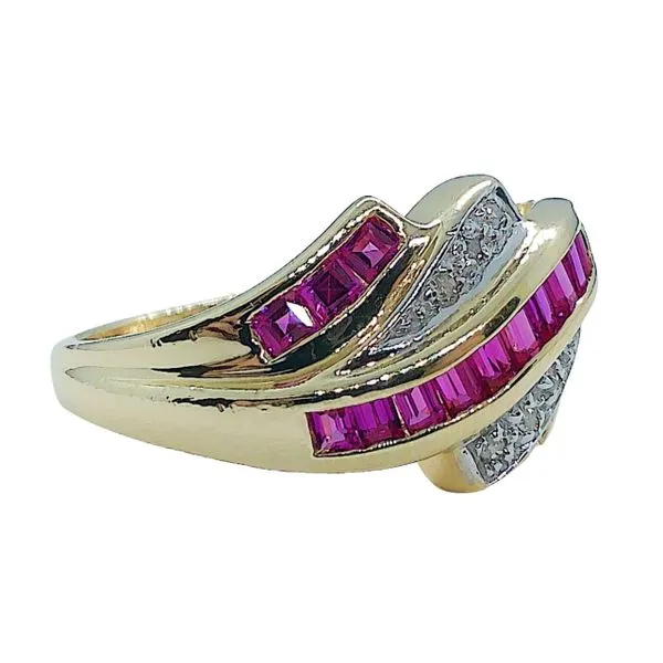 Ruby and Diamond Bypass Ring Image 2 Joint Venture Jewelry Cary, NC