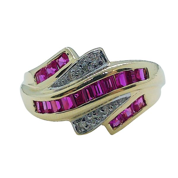 Ruby and Diamond Bypass Ring Joint Venture Jewelry Cary, NC