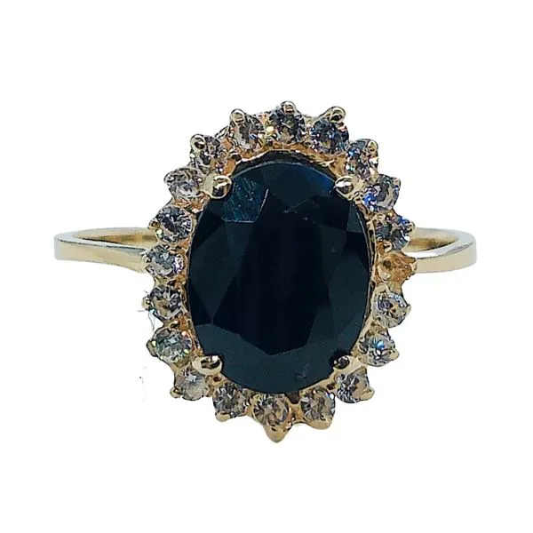Sapphire and Diamond Halo Ring Joint Venture Jewelry Cary, NC