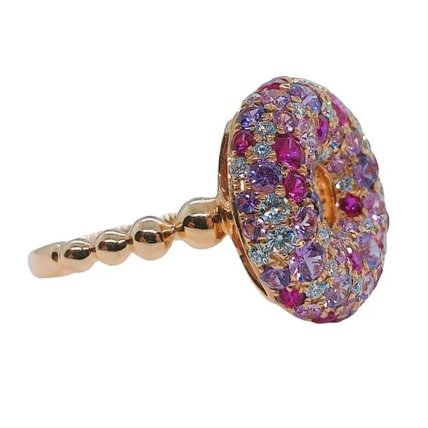 Rainbow Sapphire Donut Ring Image 2 Joint Venture Jewelry Cary, NC