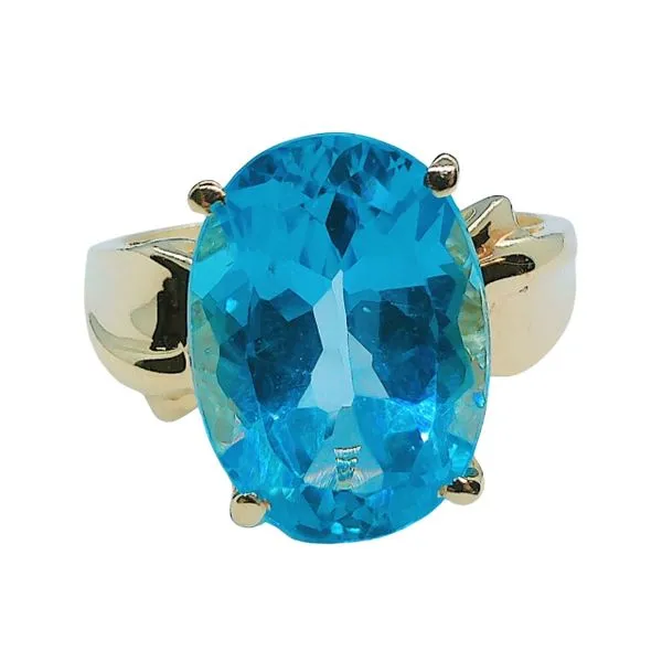 Oval Blue Topaz Ring Joint Venture Jewelry Cary, NC