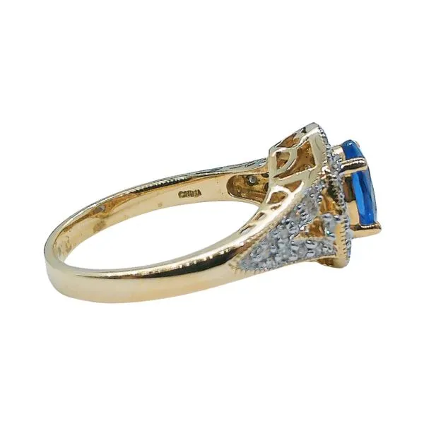 Tanzanite and Diamond Halo Ring Image 2 Joint Venture Jewelry Cary, NC