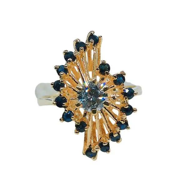 Sapphire and Diamond Spray Ring Joint Venture Jewelry Cary, NC