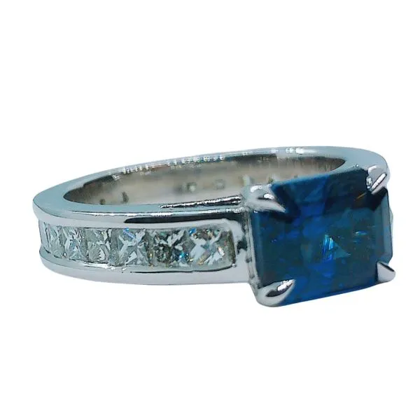 Emerald Cut Sapphire and Diamond Ring Image 2 Joint Venture Jewelry Cary, NC