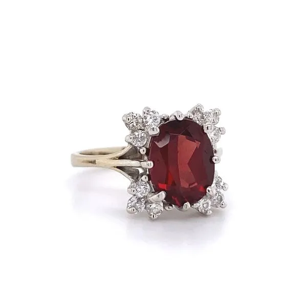 Garnet and Diamond Ring Image 2 Joint Venture Jewelry Cary, NC