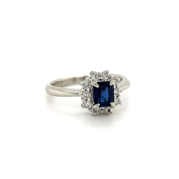 Emearld Cut Sapphire and Diamond Ring Image 2 Joint Venture Jewelry Cary, NC