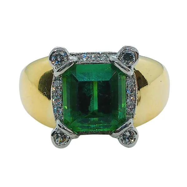 Green Tourmaline and Diamond Ring Joint Venture Jewelry Cary, NC