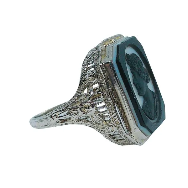 Vintage Onyx Cameo Ring Image 2 Joint Venture Jewelry Cary, NC