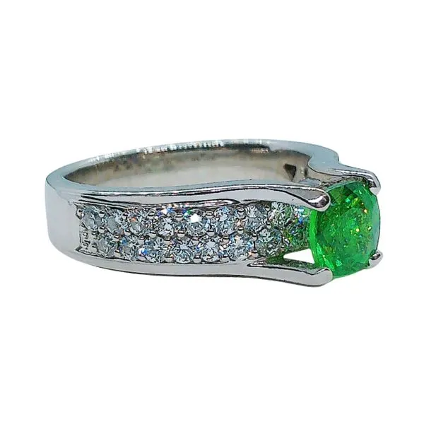 Green Tourmaline and Diamond Ring Image 2 Joint Venture Jewelry Cary, NC