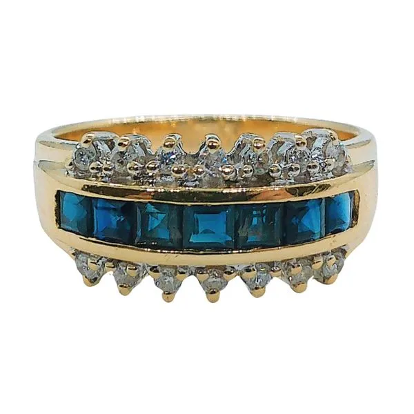 Three Row Sapphire and Diamond Band Ring Joint Venture Jewelry Cary, NC