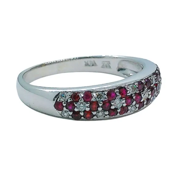 Ruby and Diamond Flower Band Image 2 Joint Venture Jewelry Cary, NC