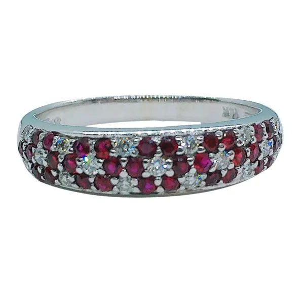 Ruby and Diamond Flower Band Joint Venture Jewelry Cary, NC