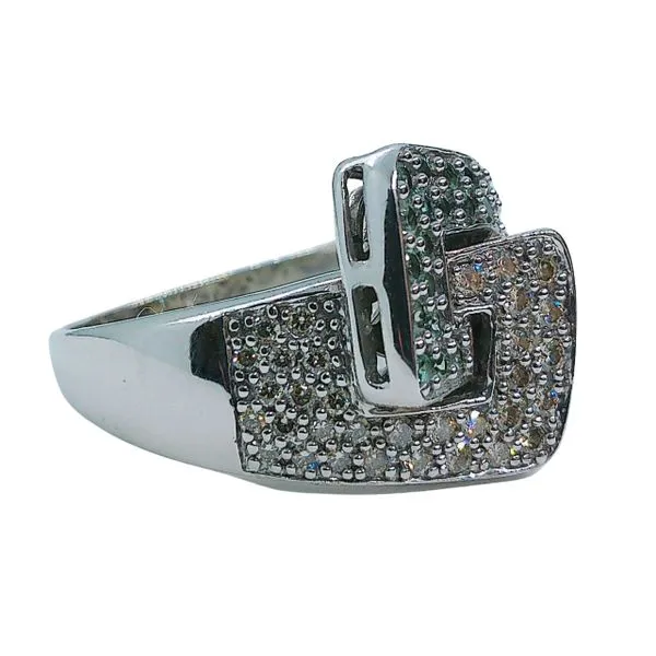 Alexandrite and Diamond Buckle Ring Image 2 Joint Venture Jewelry Cary, NC