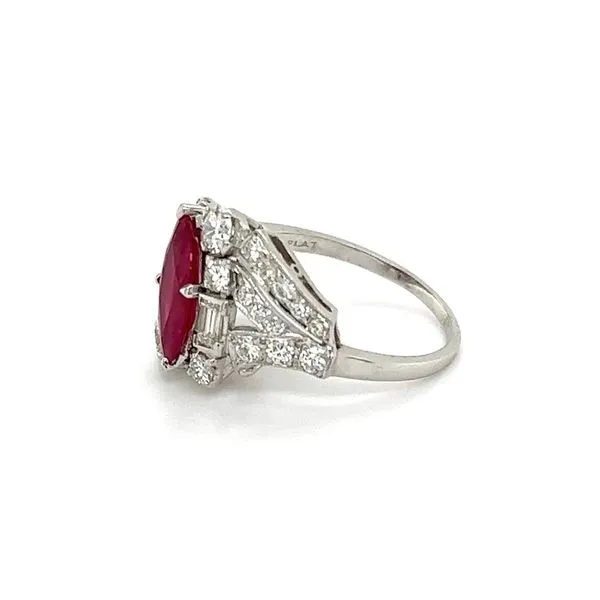 Marquise Cut Ruby and Diamond Ring Image 3 Joint Venture Jewelry Cary, NC