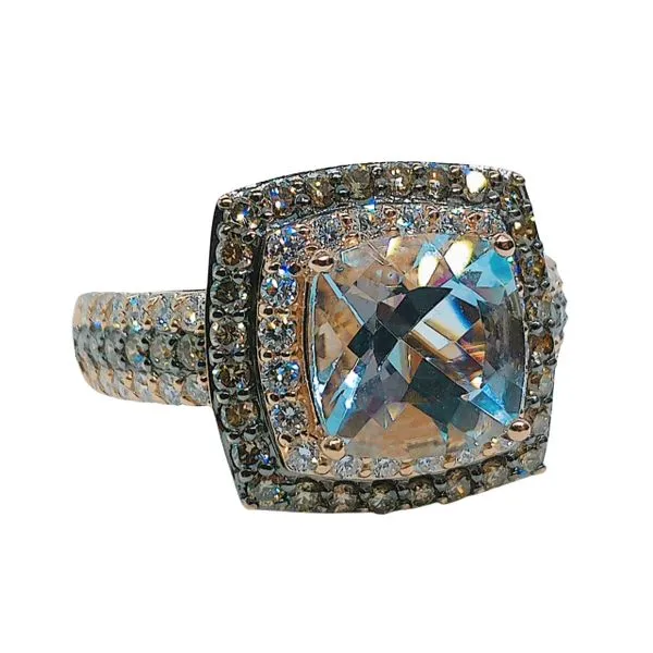Aqua and Diamond LeVian Ring Image 2 Joint Venture Jewelry Cary, NC