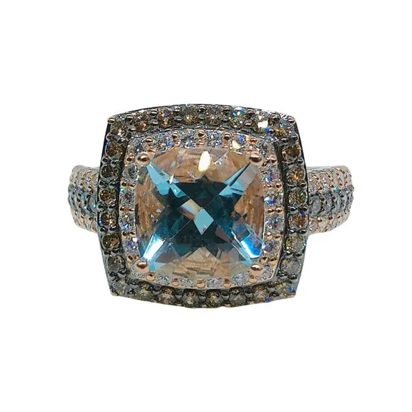 Aqua and Diamond LeVian Ring Joint Venture Jewelry Cary, NC