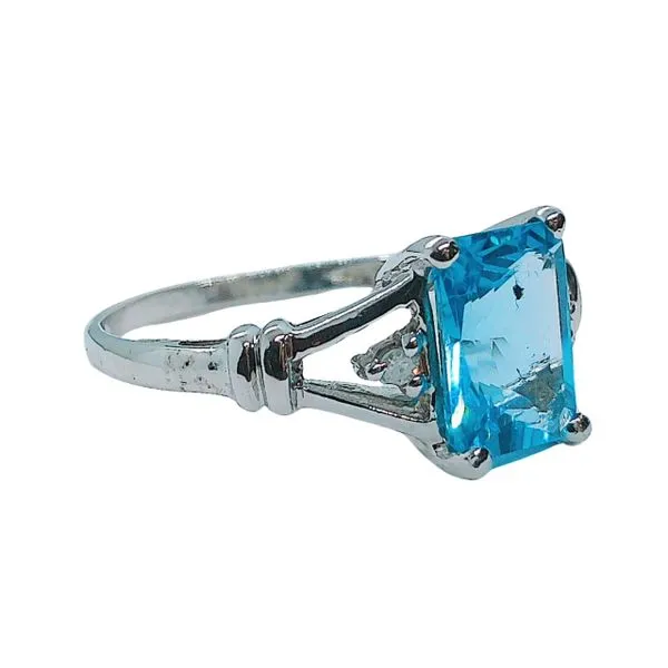 Blue Topaz and Diamond Ring Image 2 Joint Venture Jewelry Cary, NC
