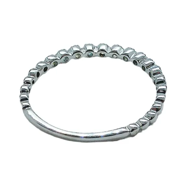 14K White Gold Blue Topaz Wedding Band Image 3 Joint Venture Jewelry Cary, NC