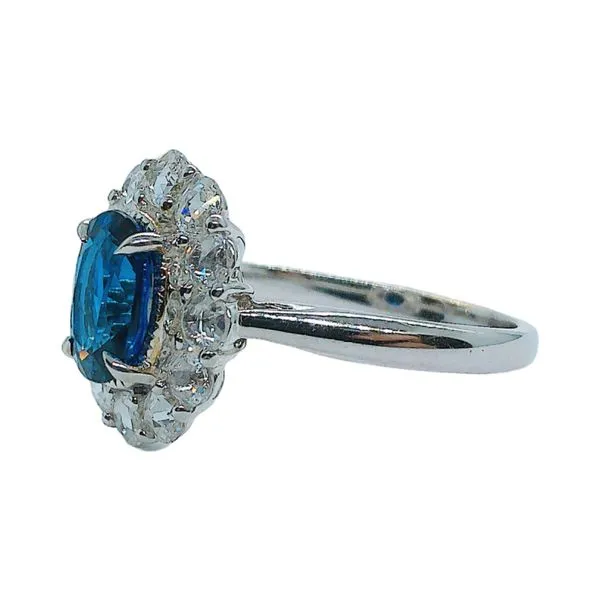 18K White Gold 1.45 CT Sapphire & 0.53 CTW Rose Cut Diamond Ring Image 2 Joint Venture Jewelry Cary, NC