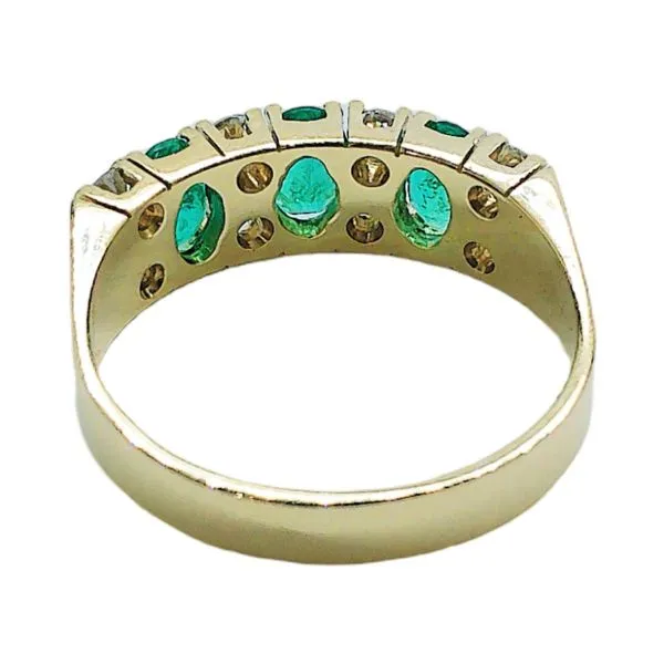 14k Yellow Gold 1.20 CTW Emerald and Diamond Band Image 3 Joint Venture Jewelry Cary, NC