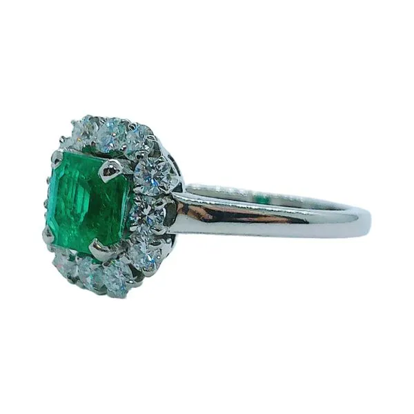 Platinum Emerald & Diamond Halo Ring – 1.01 CT Center Image 2 Joint Venture Jewelry Cary, NC
