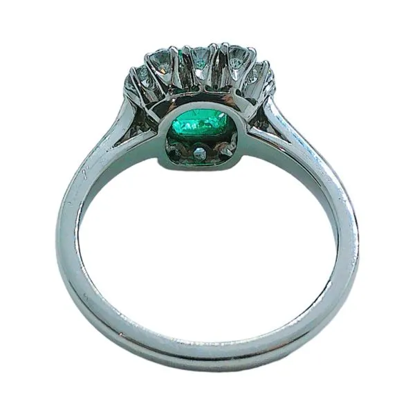 Platinum Emerald & Diamond Halo Ring – 1.01 CT Center Image 3 Joint Venture Jewelry Cary, NC