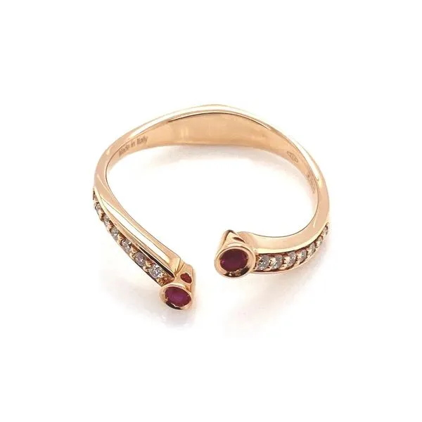 Ponte Vecchio Gioielli 18k Rose Gold Ruby & Diamond Ring – Estate Italian Jewelry Image 2 Joint Venture Jewelry Cary, NC