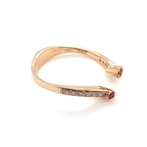 Ponte Vecchio Gioielli 18k Rose Gold Ruby & Diamond Ring – Estate Italian Jewelry Image 3 Joint Venture Jewelry Cary, NC
