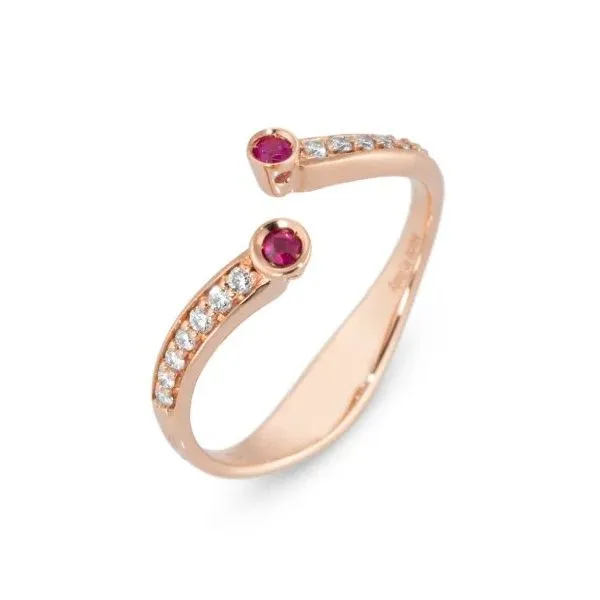 Ponte Vecchio Gioielli 18k Rose Gold Ruby & Diamond Ring – Estate Italian Jewelry Joint Venture Jewelry Cary, NC