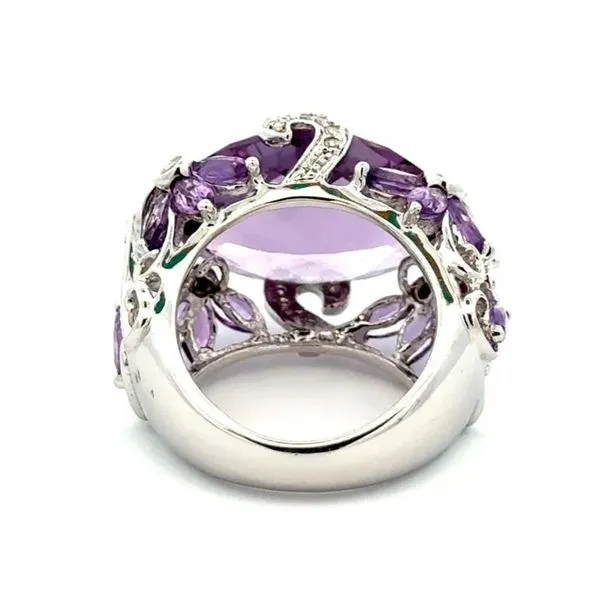 14K White Gold 12 CT Amethyst & Diamond Ring Image 3 Joint Venture Jewelry Cary, NC