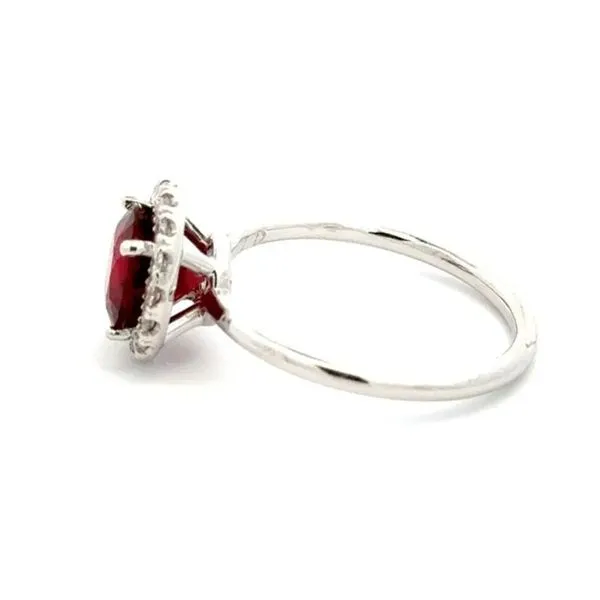 14K White Gold 1.90 Carat Round Red Spinel & .26 CTW Diamond Halo Ring Image 3 Joint Venture Jewelry Cary, NC