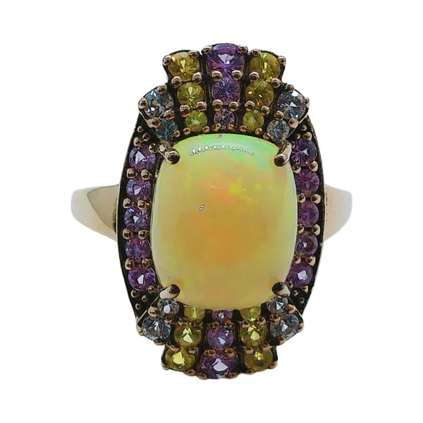 10K Rose Gold Ring with 3.00 CT Opal & 1.20 CTW Pink, Yellow & Blue Sapphires Joint Venture Jewelry Cary, NC