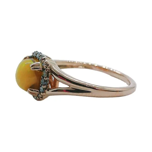 14K Rose Gold Le Vian Opal & Diamond Estate Halo Ring Image 2 Joint Venture Jewelry Cary, NC