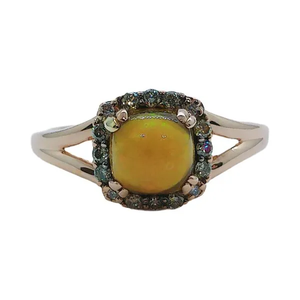 14K Rose Gold Le Vian Opal & Diamond Estate Halo Ring Joint Venture Jewelry Cary, NC