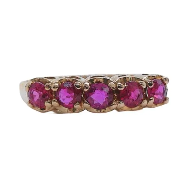 14K Rose Gold Estate Five-Stone Ruby Band Joint Venture Jewelry Cary, NC