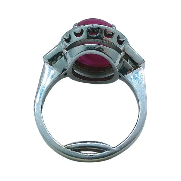 18K White Gold 10.50ct Cabochon Ruby & .90ctw Diamond Accent Ring Image 3 Joint Venture Jewelry Cary, NC