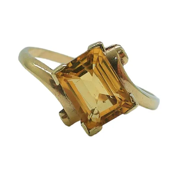 10K Yellow Gold Estate Citrine Bypass Ring Joint Venture Jewelry Cary, NC