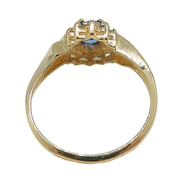 14K Yellow Gold Tanzanite & Diamond Bypass Halo Ring Image 3 Joint Venture Jewelry Cary, NC