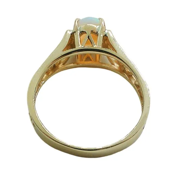 14K Yellow Gold .50 Carat Oval Opal Estate Ring Image 2 Joint Venture Jewelry Cary, NC