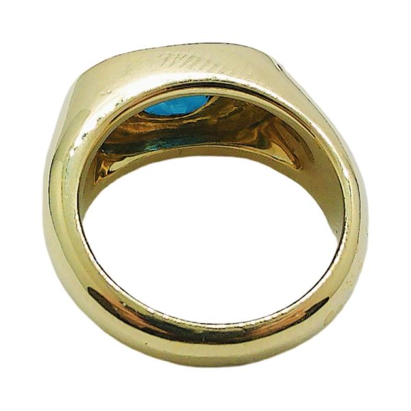 18K Yellow Gold Estate Flush Mount Sapphire & Diamond Ring Image 3 Joint Venture Jewelry Cary, NC