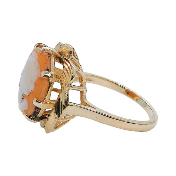 14k Yellow Gold Shell Cameo Estate Ring Image 2 Joint Venture Jewelry Cary, NC