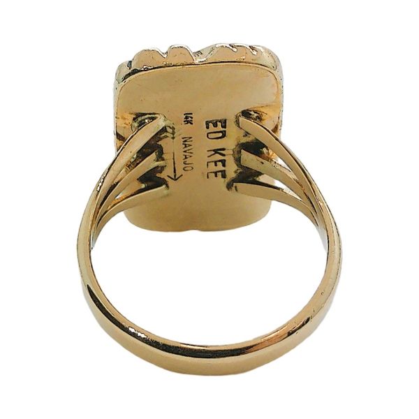 14k Yellow Gold Lapis Estate Ring Image 3 Joint Venture Jewelry Cary, NC